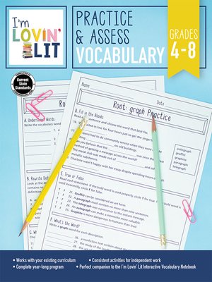 cover image of I'm Lovin' Lit Practice & Assess, Vocabulary, Grades 4--8